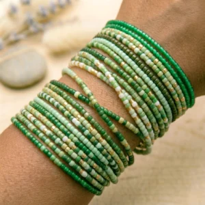 10pc Assorted Green Bracelets