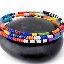 5 Zulu Beaded Bangle Bracelets