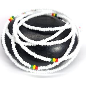 White Rasta Waist Beads