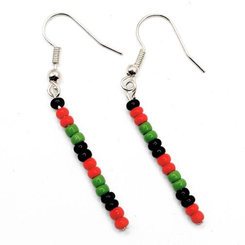 Pan African Beaded Dangle Earrings - Image 2