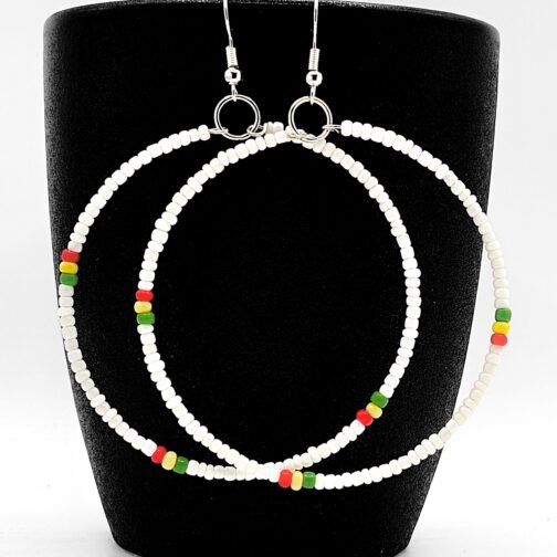 Rasta Earrings in White