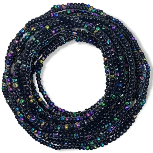 Black & Iridescent Waist Beads