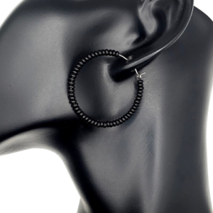 black hoop earrings