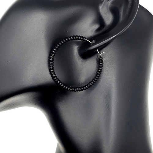 black hoop earrings