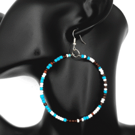 Tide and Earth Beaded Hoop Earrings