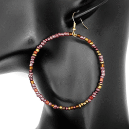 Brown & Gold Earthy Mix Hoop Earrings