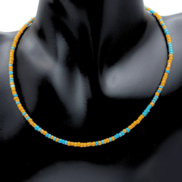 Orange & Aqua Choker Necklace