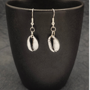 Silver Cowrie Earrings