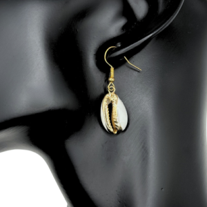 cowrie earrings - gold