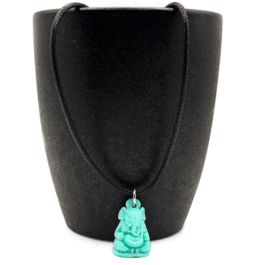 Teal Ganesha Charm Necklace