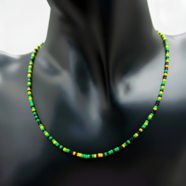 Jamaican Flag Beaded Necklace