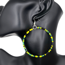 Jamaica Mix Beaded Hoop Earrings