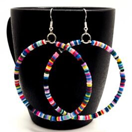 Multicolor Heishi Hoop Earrings