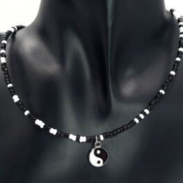 Checkered Yin Yang Necklace