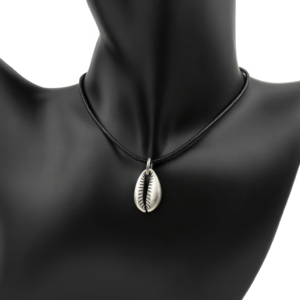 Black Cord Cowrie Shell Necklace