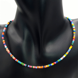 Rainbow Beaded Choker