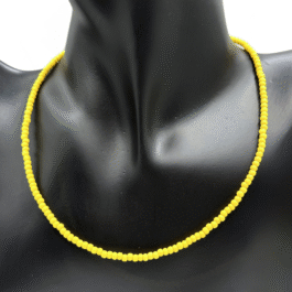 Yellow Beaded Choker Necklace