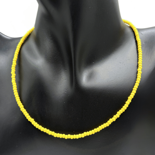 Yellow Beaded Choker Necklace