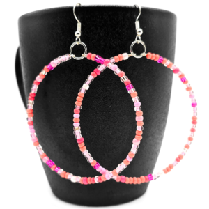 beaded hoop earrings