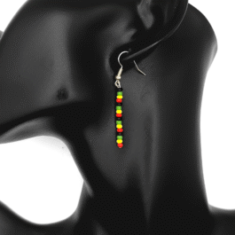 Rasta Beaded Dangle Earrings