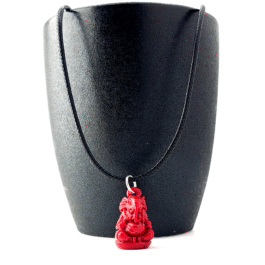 Red Ganesha Charm Necklace