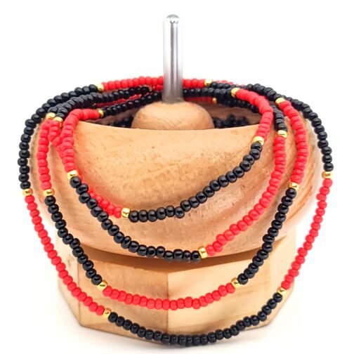 Red Black Gold Waist Beads