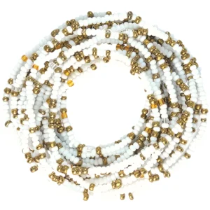 White and Gold Waist Beads