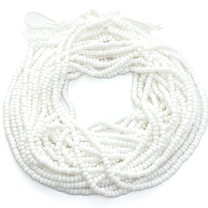 white waist beads