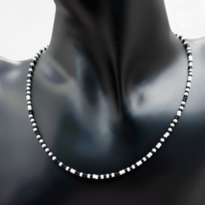 White & Black Seed Bead Necklace