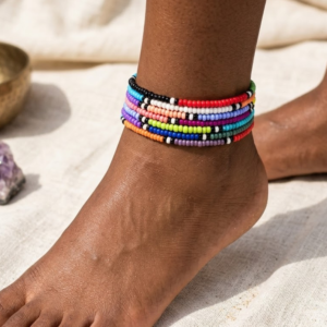 Maasai Style Beaded Anklets (5pc)