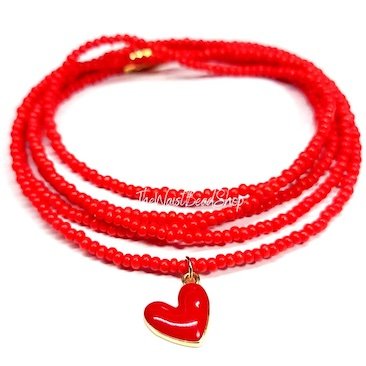 Red Heart Charm Waist Beads - Image 2