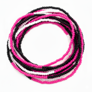 Pink Black & White Waist Beads