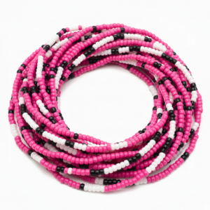 Hot Pink, Black & White Waist Beads