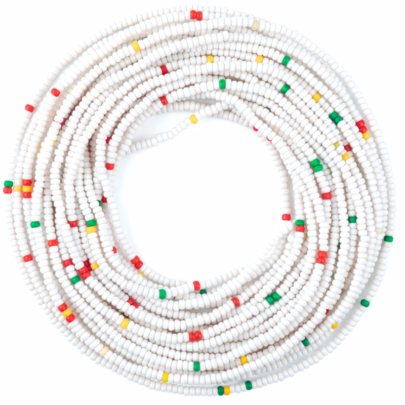 White Rasta Mix Waist Beads